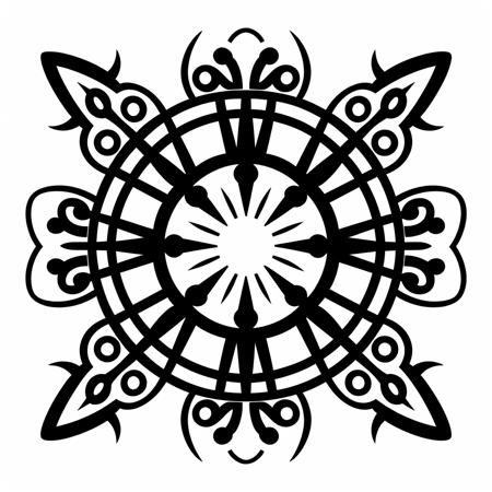 HEZI_黑白纹样纹身图案