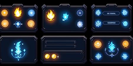 HEZI flat panel pixel game ui