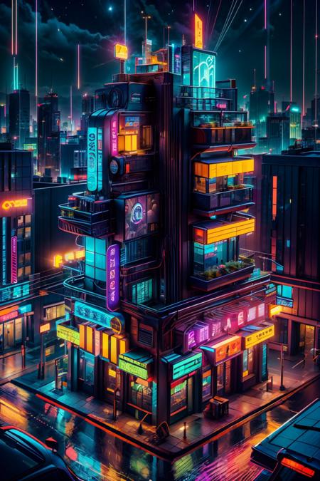 Isometric Neon (Building and Interior) [SDXL & SD1.5]