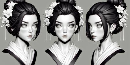 HEZI_ Three-view modeling avatar