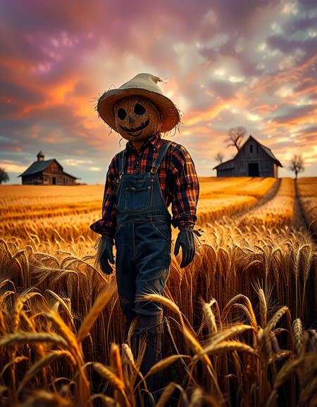 wheat field at dusk background