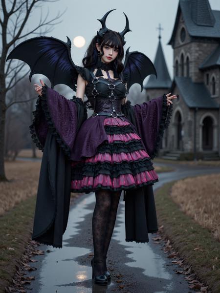 [Flux.1 D][Realistic] Gothic Dress | 哥特风裙子版本Style 1 (ID: 969569)