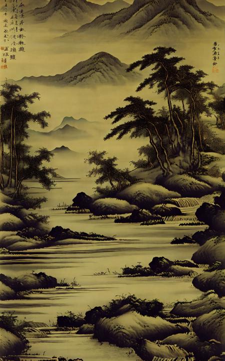 写实古代名家水墨国画