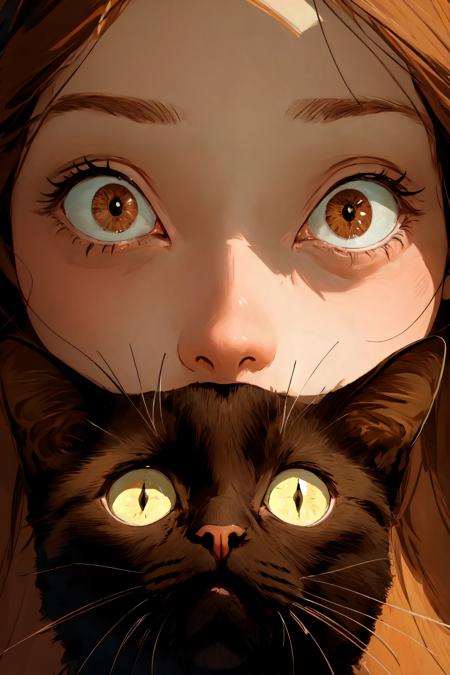 girl and cat - niji portraits