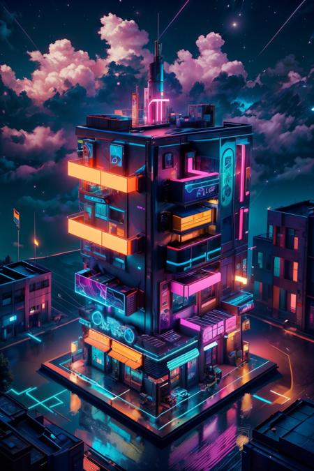 Isometric Neon (Building and Interior) [SDXL & SD1.5]