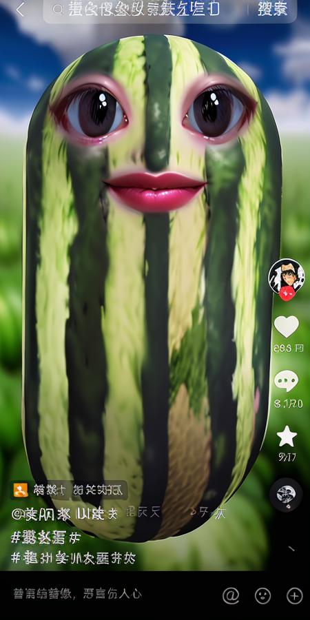 《家人们谁懂啊》西瓜条LoRA带抖音界面(Dinner_LoRA with a TikTok UI)