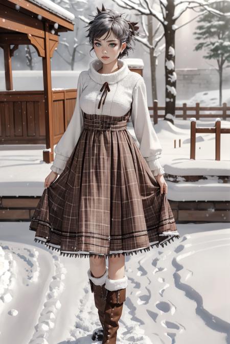 Brown Frills Dress