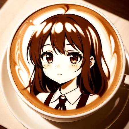 anime character latte art