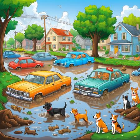 Cartoon Style XL -by Happy Ai/Game Scenes/Anime Style/Flat Anime/Flat Illustration/卡通/Q版/游戏人物场景/漫画のゲームシーン/만화 게임