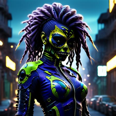 sugar skull cyborpunk