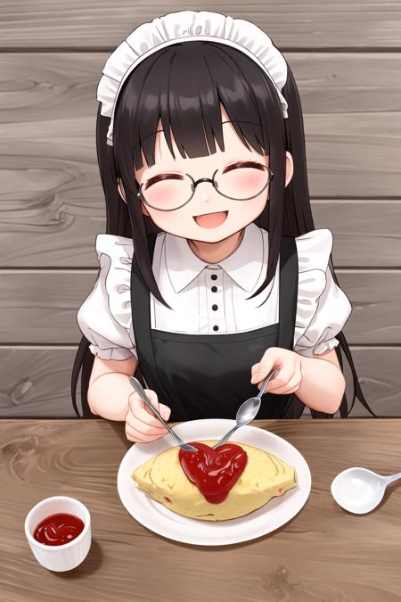 オムライス❤ Draw a heart with ketchup on top of omurice. SD15版本SD15_V1 (ID: 657695)