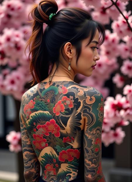 Flux - Traditional Japanese Style Full Back Tattoo - By Devildonia