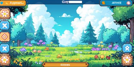HEZI flat panel pixel game ui