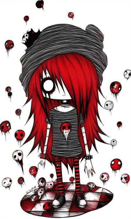 2000's Emo Art (Pony Diffusion V6 XL)版本v1.0 (ID: 341426)