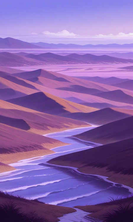 Purple, Blue and Brown