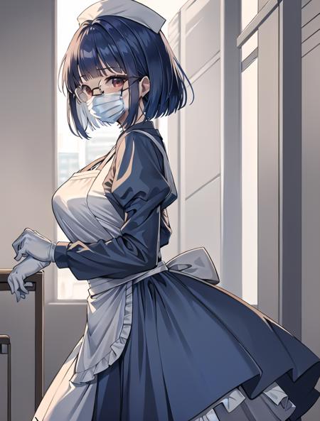 Long Nurse Uniform, with mask and Gloves