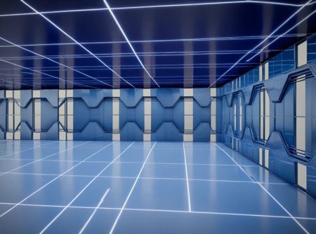 Interior Designs Collection - 25 Assets [XL]版本22 Techno Cyber Hall (ID: 535145)