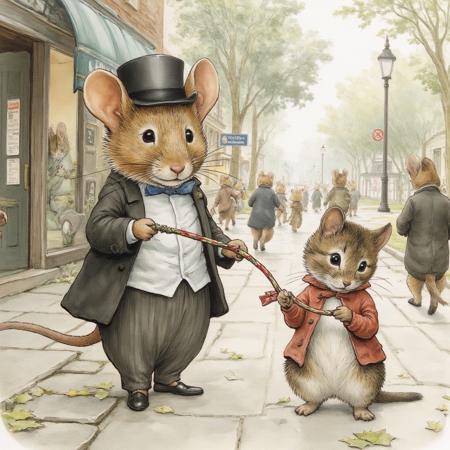 Beatrix potter drawing style FLUX and PDXL