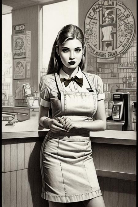 Retro painting style