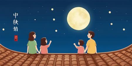 中秋海报模型