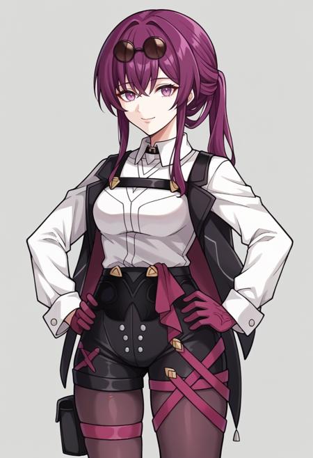 It's Kafka from that game, Honkai Star Rail or whatever