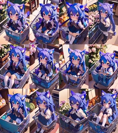 Sitting in a grocery cart Lora