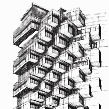 Architecture sketch style
