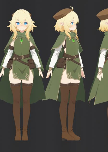 F1/XL Anime Model Turn, Multi-View, Turnaround, Model Sheet, Character Design版本SDXL (ID: 1123923)