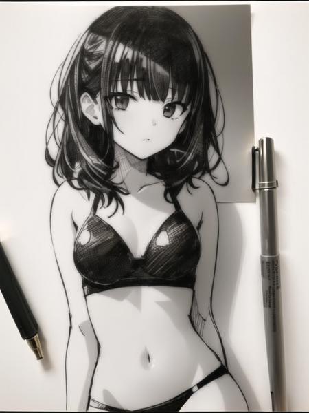 线条速写风格 | pen sketch style版本v1.3_dim16 (ID: 38912)