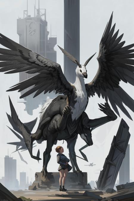 Giant animal over human concept