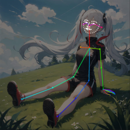 [Openpose+Lineart] sitting + leaning back + arm support版本v1.0 (ID: 240858)