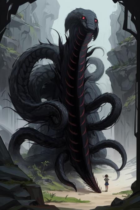 Giant animal over human concept
