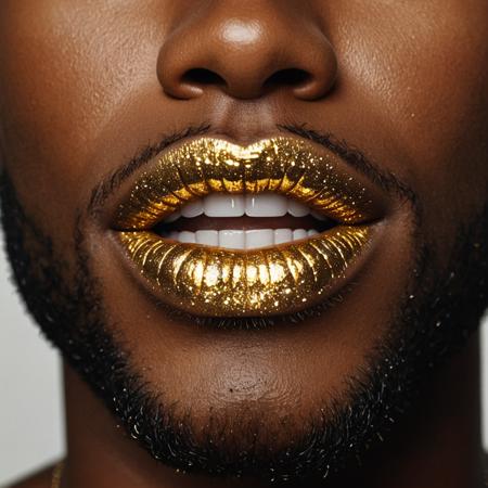 Golden Glitter Lips