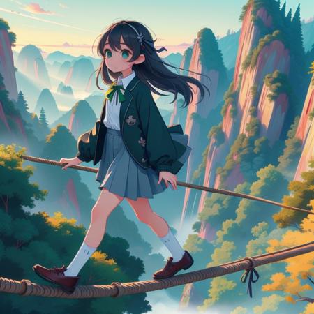 girl like climb mountain / tightrope