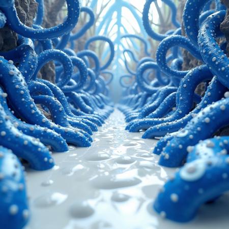 Blue Tentacle White Slime - FLUX