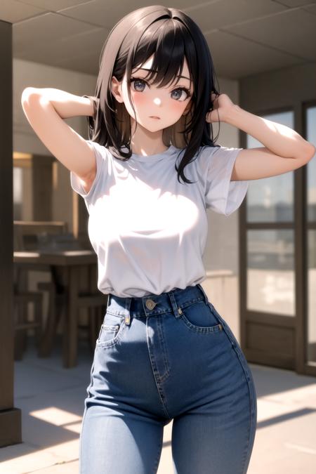 High-waist jeans