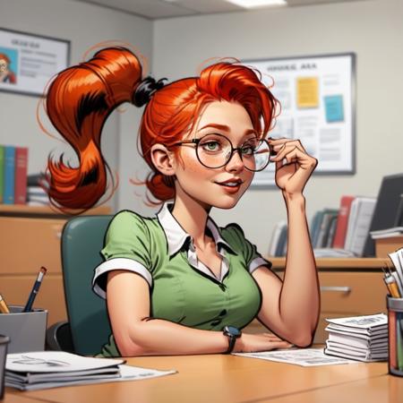 Mademoiselle Jeanne - Gaston Lagaffe comic - SDXL