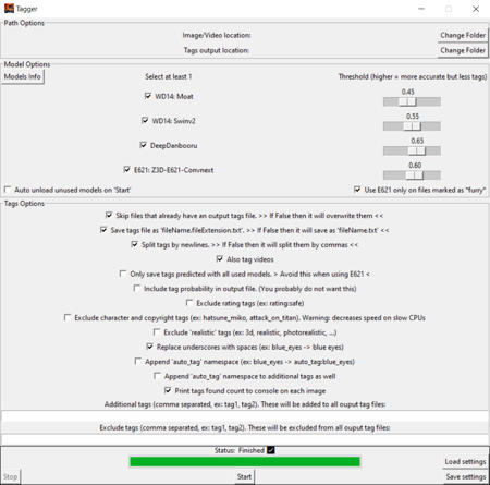 Image/Video Booru Tagger (WD14 + DeepDanbooru + E621)