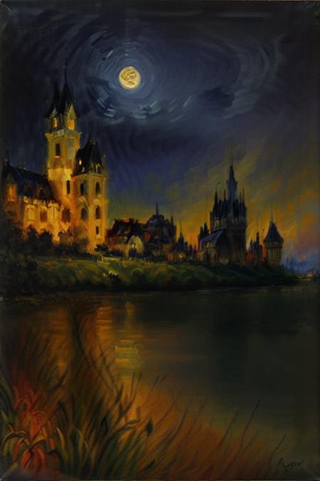DARK | CITY | 暗黑| | 梵高 | OIL PAINT