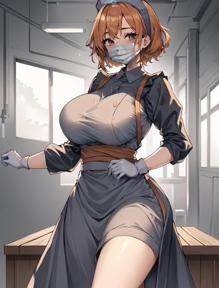 Long Nurse Uniform, with mask and Gloves