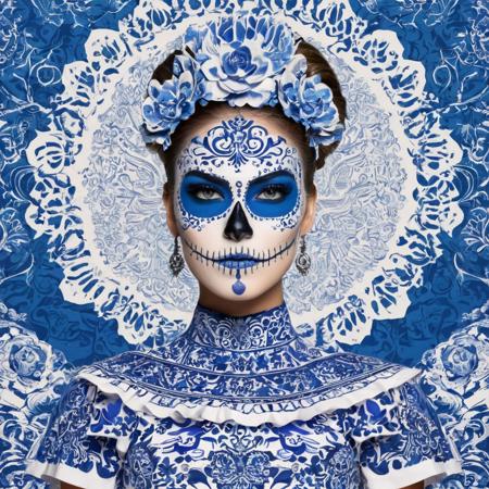 Talavera Catrina Makeup Mexican Skull (Dia de los muertos) LoRA SDXL