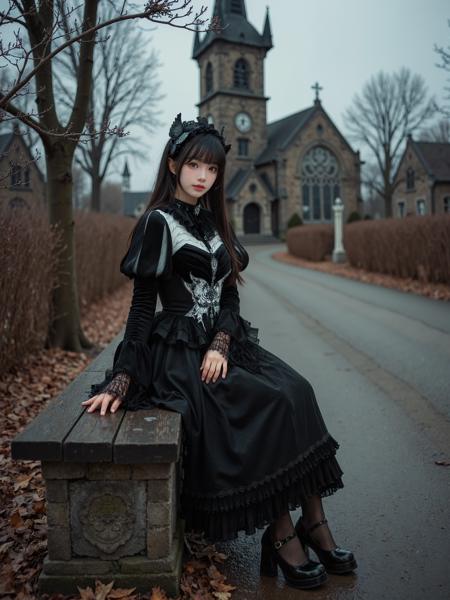 [Flux.1 D][Realistic] Gothic Dress | 哥特风裙子