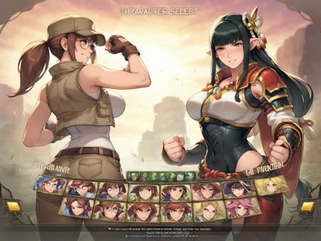 SDXL Lora fighting game character select screen for illustrious版本v1.0 (ID: 1101580)