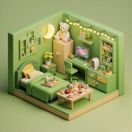 Flux.1_Isometric Mini Room · Spatial Design