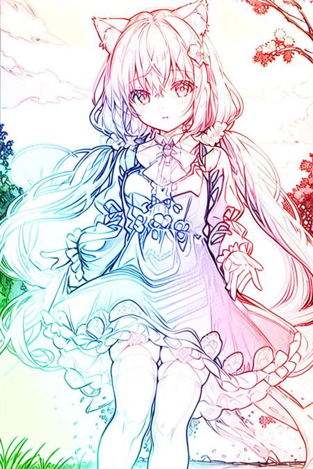 彩线法︱Rainbow lines style