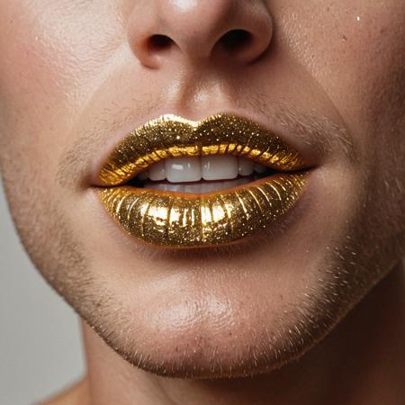 Golden Glitter Lips