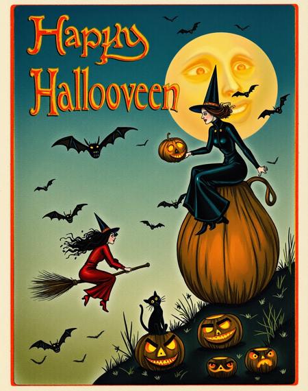 Halloween Greetings Postcard FLUX