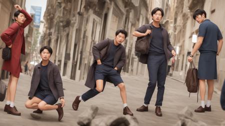 Row of40 people POSE , multi view，40个人的动作PNG图，多视图