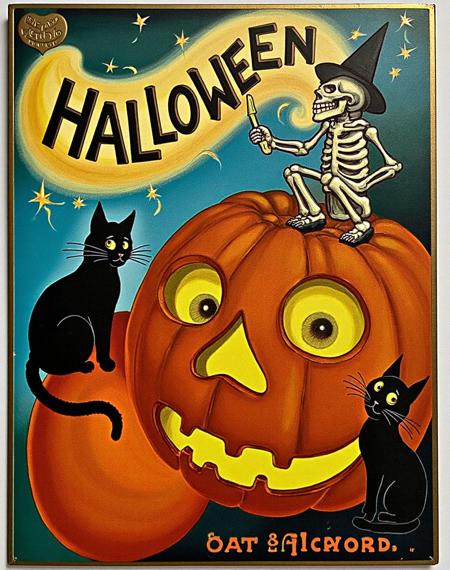 Halloween Greetings Postcard FLUX