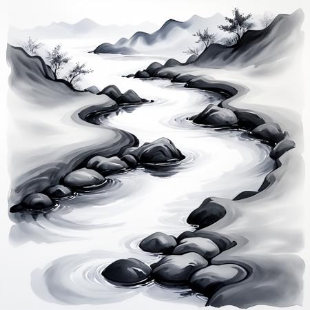 Zen Ink Wash Sumi-e (SDXL, Pony, Flux)